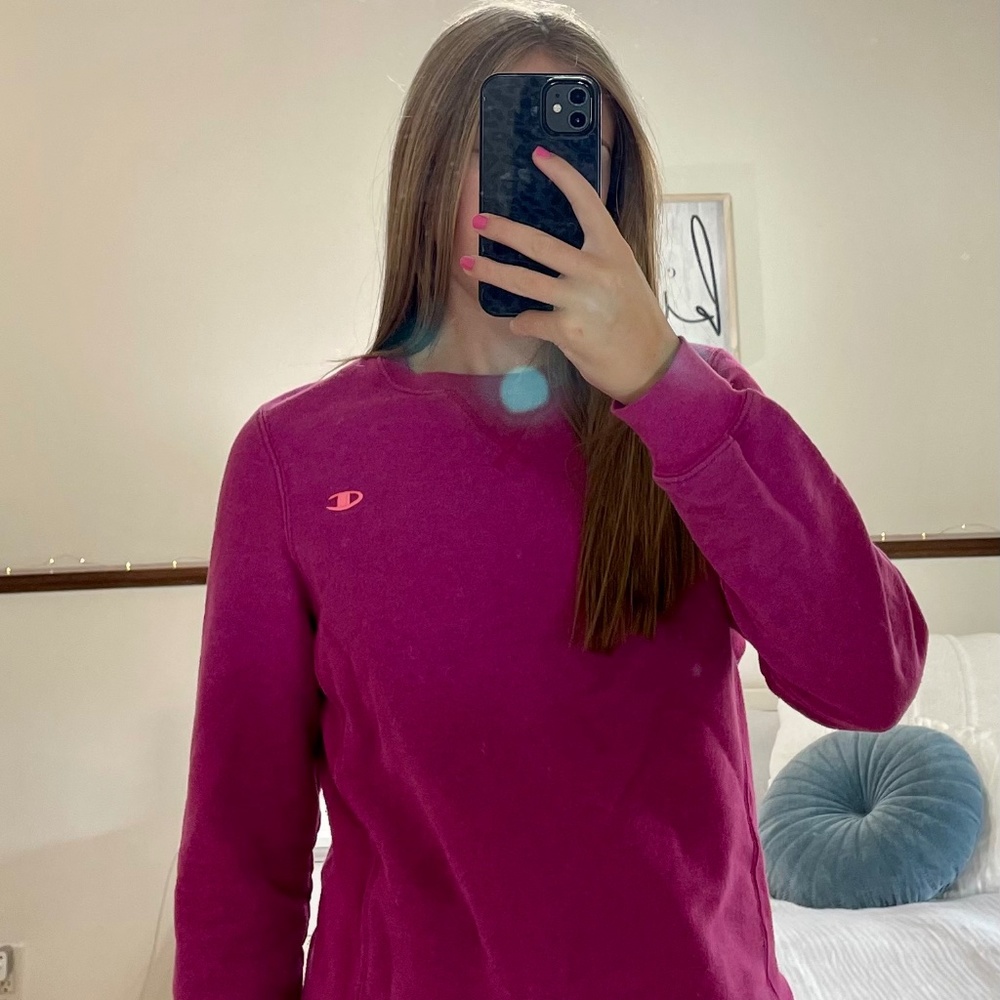 pink champion sweatshirt
